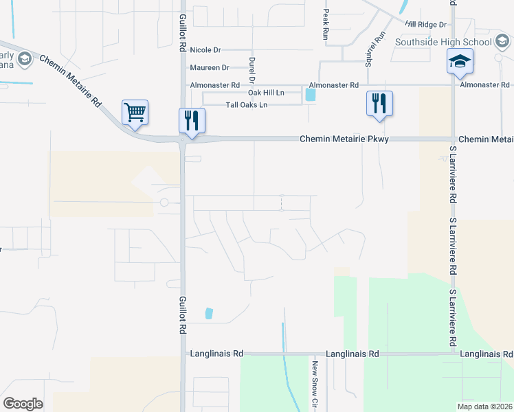 map of restaurants, bars, coffee shops, grocery stores, and more near 501 Cautillion Drive in Youngsville