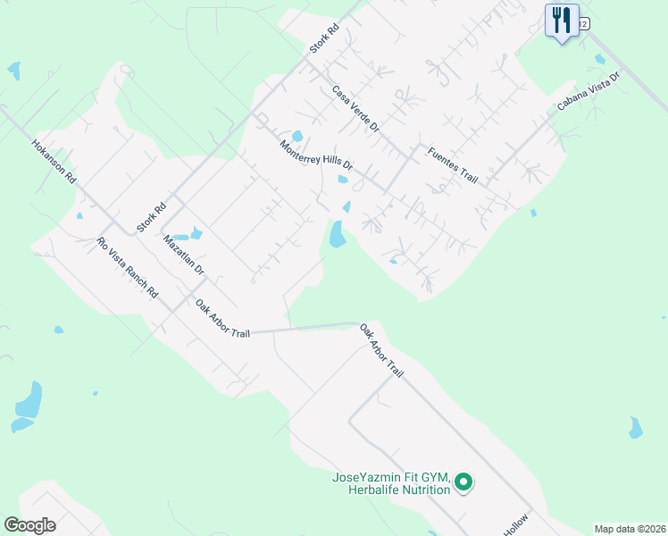 map of restaurants, bars, coffee shops, grocery stores, and more near 131 Laguna Court in Del Valle