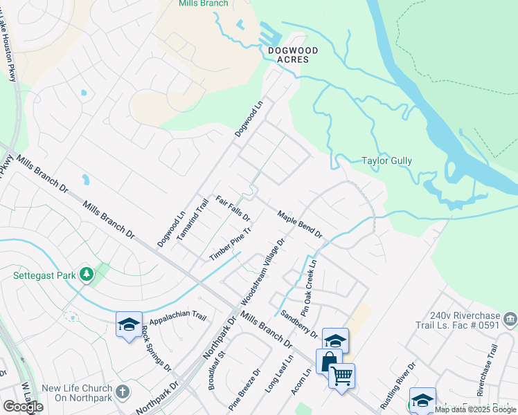 map of restaurants, bars, coffee shops, grocery stores, and more near 4727 Rolling View Court in Houston