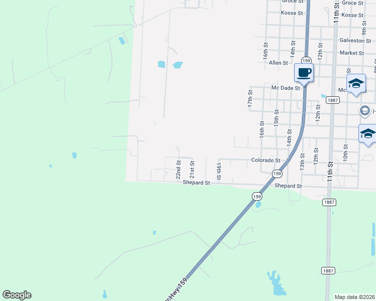 map of restaurants, bars, coffee shops, grocery stores, and more near 2640 22nd Street in Hempstead