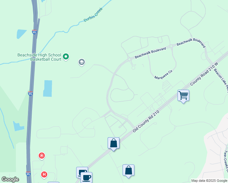 map of restaurants, bars, coffee shops, grocery stores, and more near 1000 County Road 210 in Saint Johns
