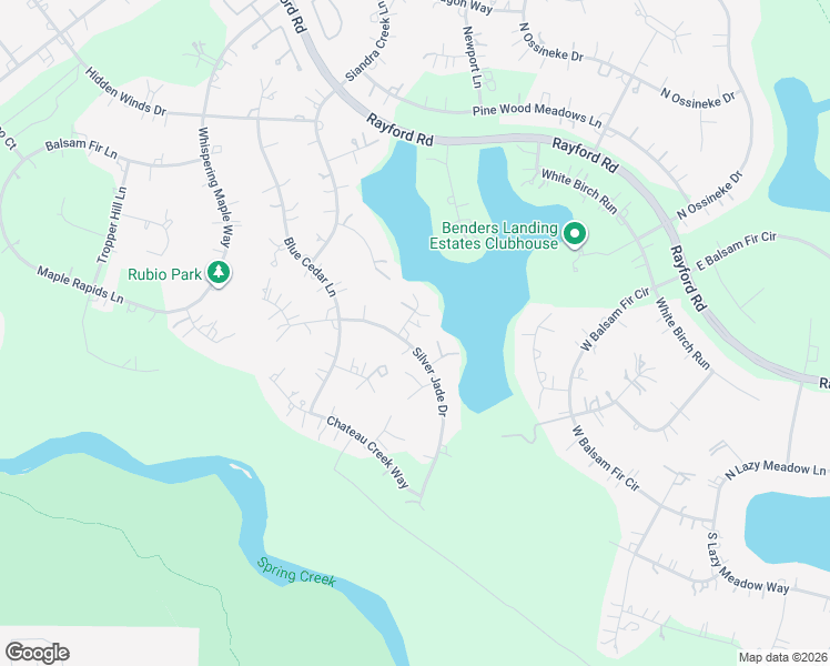 map of restaurants, bars, coffee shops, grocery stores, and more near 27302 Keystone Bend Court in Spring
