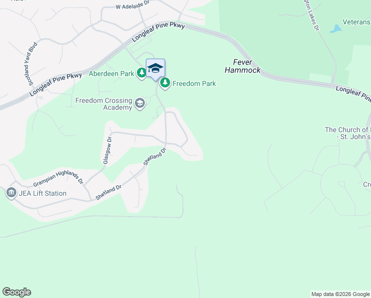 map of restaurants, bars, coffee shops, grocery stores, and more near 94 Granite City Avenue in St. Johns County