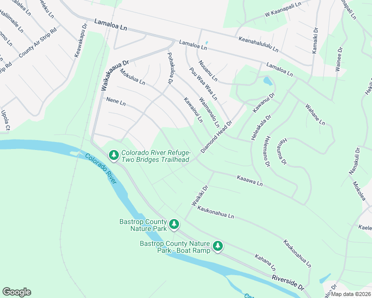 map of restaurants, bars, coffee shops, grocery stores, and more near 297 Kaaawa Lane in Bastrop