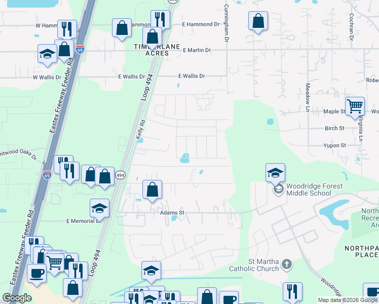 map of restaurants, bars, coffee shops, grocery stores, and more near 25547 Woodmere Spur Lane in Montgomery County