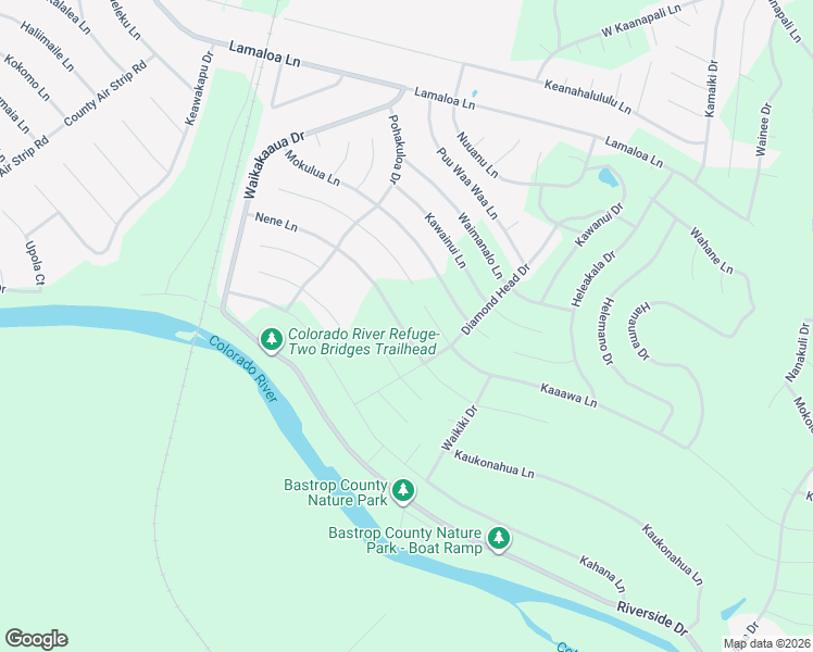 map of restaurants, bars, coffee shops, grocery stores, and more near 321 Nene Lane in Bastrop