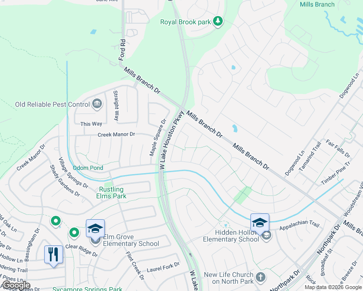 map of restaurants, bars, coffee shops, grocery stores, and more near 3238 Leafy Pine Court in Houston