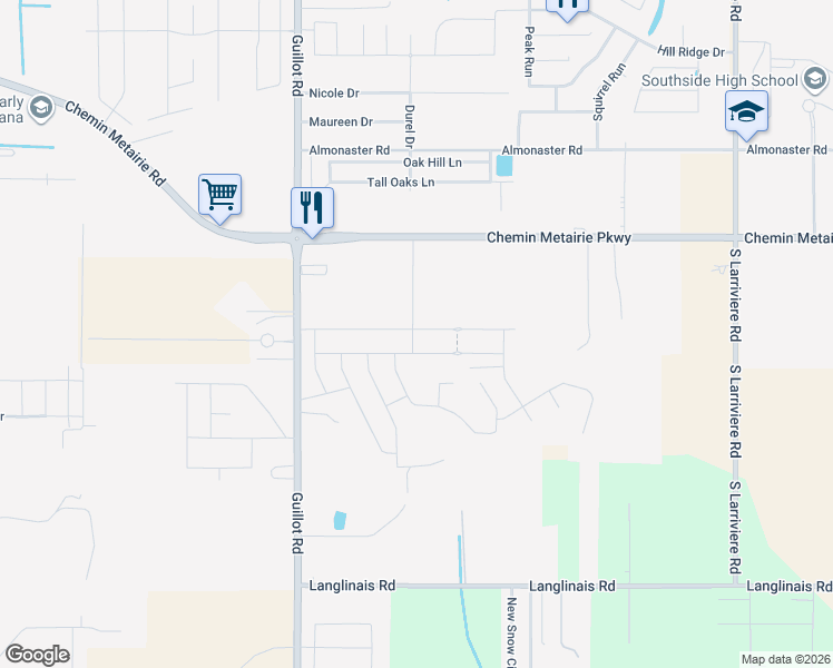 map of restaurants, bars, coffee shops, grocery stores, and more near 501 Cautillion Drive in Youngsville