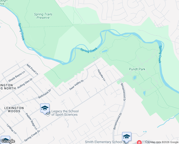 map of restaurants, bars, coffee shops, grocery stores, and more near 3438 Deer Valley Drive in Spring
