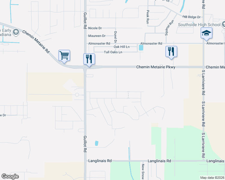 map of restaurants, bars, coffee shops, grocery stores, and more near 501 Cautillion Drive in Youngsville