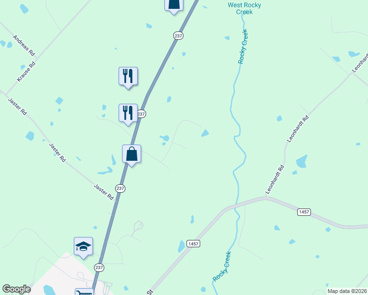 map of restaurants, bars, coffee shops, grocery stores, and more near 1337 Texas 237 in Round Top