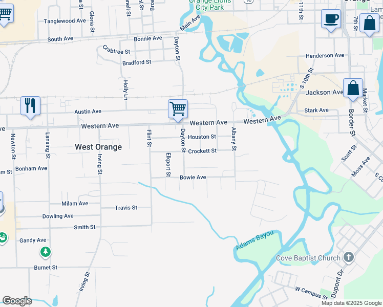 map of restaurants, bars, coffee shops, grocery stores, and more near 1910 Bonham Avenue in West Orange