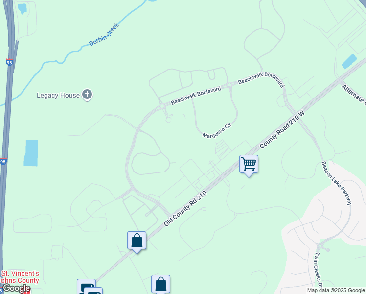 map of restaurants, bars, coffee shops, grocery stores, and more near 1000 County Road 210 in Saint Johns