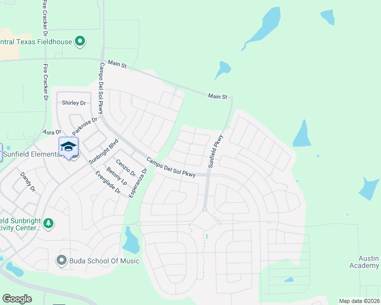 map of restaurants, bars, coffee shops, grocery stores, and more near 136 Big Leaf Drive in Buda