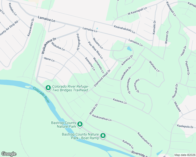 map of restaurants, bars, coffee shops, grocery stores, and more near 159 Kawainui Lane in Bastrop