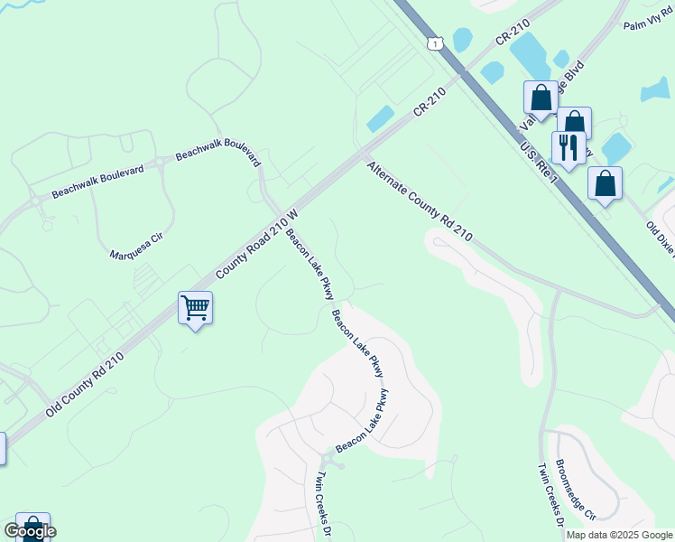 map of restaurants, bars, coffee shops, grocery stores, and more near 166 Fresnel Lane in St. Augustine