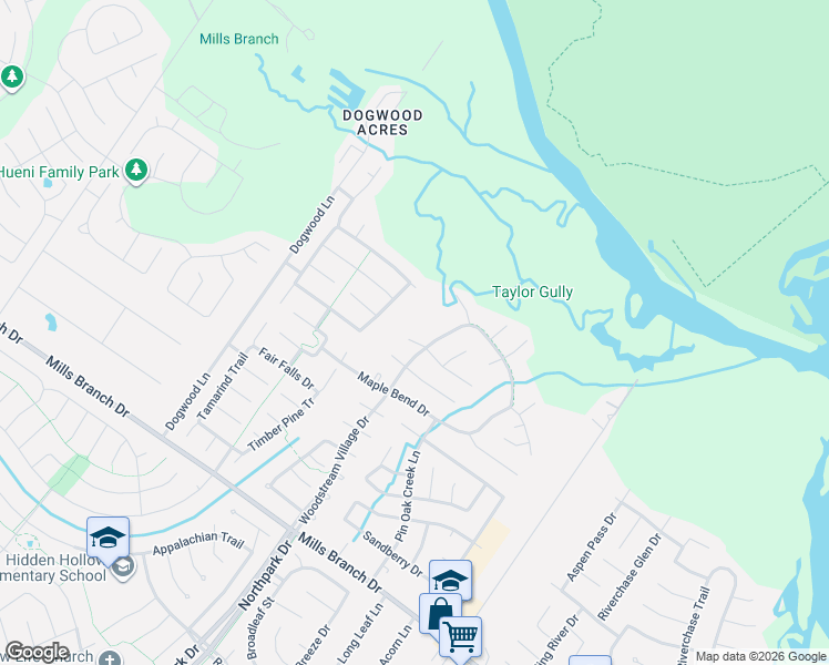 map of restaurants, bars, coffee shops, grocery stores, and more near 2919 Silverberry Trail in Houston