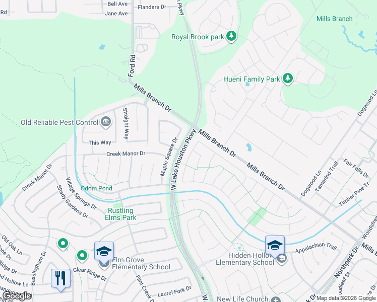 map of restaurants, bars, coffee shops, grocery stores, and more near 5323 Wild Blackberry Drive in Humble