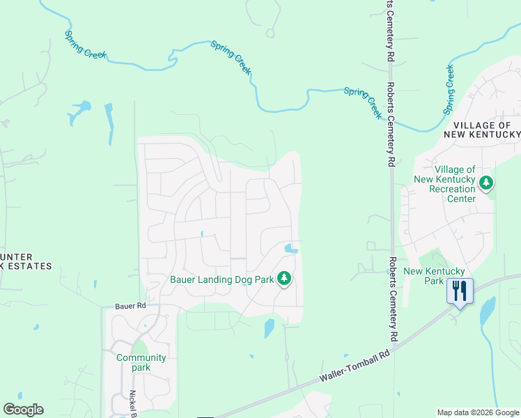 map of restaurants, bars, coffee shops, grocery stores, and more near 21118 Echo Manor Drive in Hockley