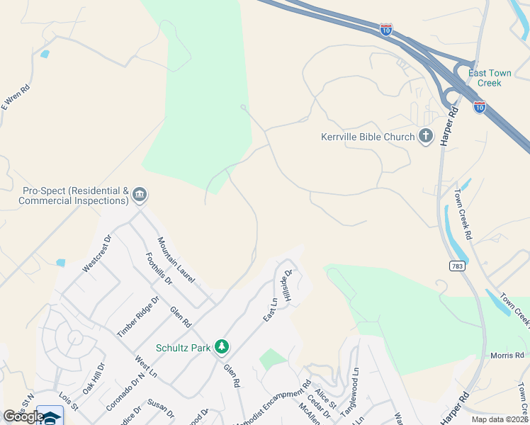 map of restaurants, bars, coffee shops, grocery stores, and more near 845 Coronado Drive North in Kerrville