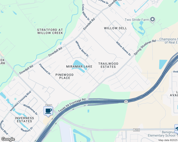 map of restaurants, bars, coffee shops, grocery stores, and more near 8223 Palmetta Spring Dr in Tomball