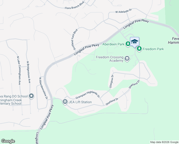 map of restaurants, bars, coffee shops, grocery stores, and more near 137 Celtic Wedding Drive in Saint Johns