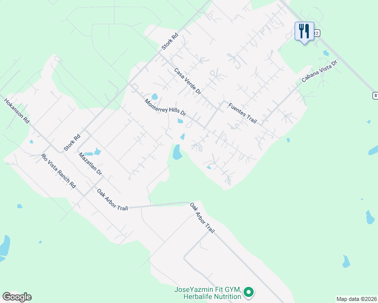 map of restaurants, bars, coffee shops, grocery stores, and more near 131 Laguna Court in Del Valle