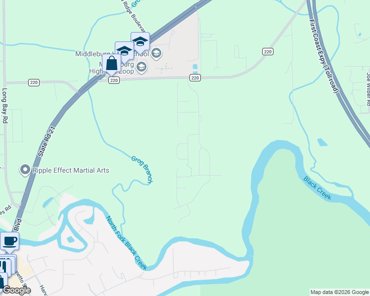 map of restaurants, bars, coffee shops, grocery stores, and more near 3731 County Road 220 in Middleburg