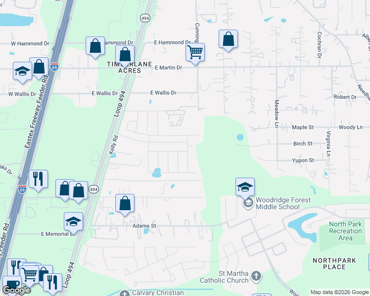 map of restaurants, bars, coffee shops, grocery stores, and more near 22383 Dominguez Drive in Porter