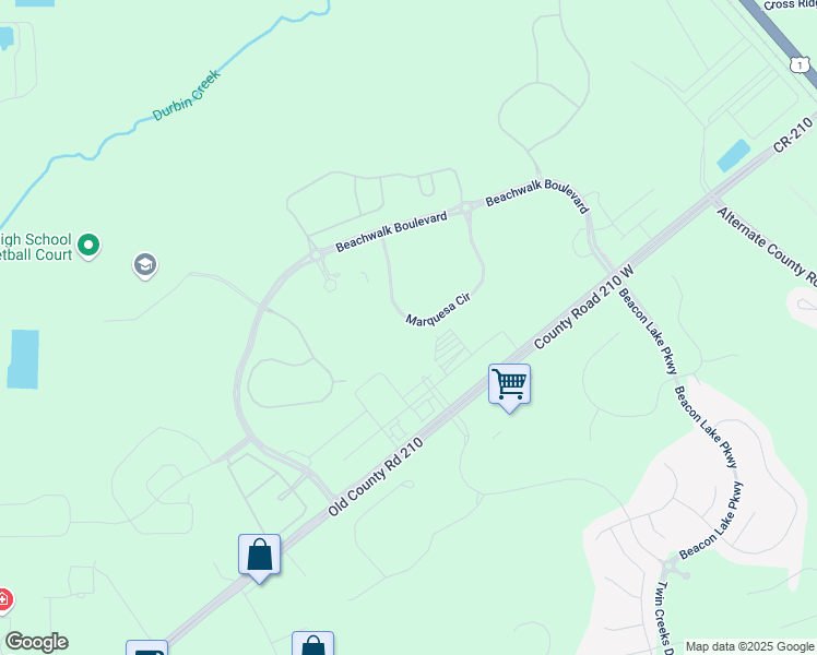 map of restaurants, bars, coffee shops, grocery stores, and more near 1000 County Road 210 in Saint Johns
