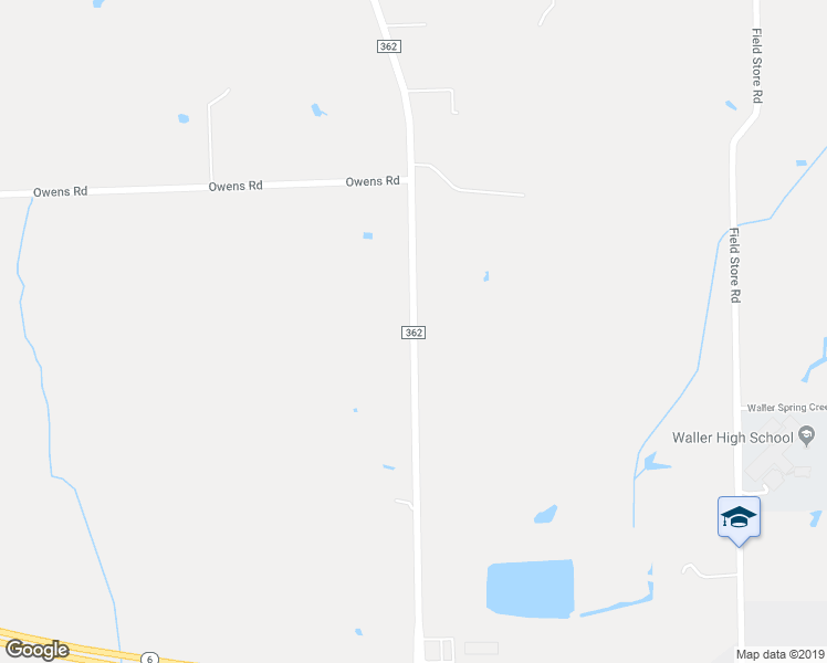 map of restaurants, bars, coffee shops, grocery stores, and more near Farm to Market 362 in Waller