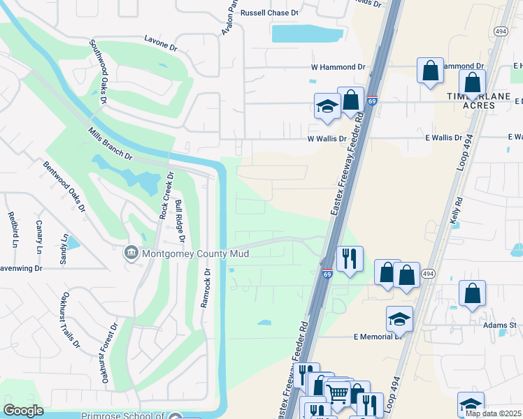 map of restaurants, bars, coffee shops, grocery stores, and more near 21335 Thurston Crossing Drive in Porter