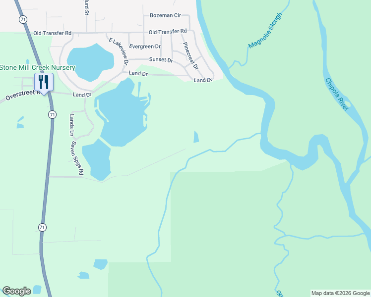 map of restaurants, bars, coffee shops, grocery stores, and more near 787 Bodie Lister Road in Wewahitchka