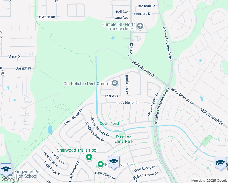 map of restaurants, bars, coffee shops, grocery stores, and more near 3218 Same Way in Humble