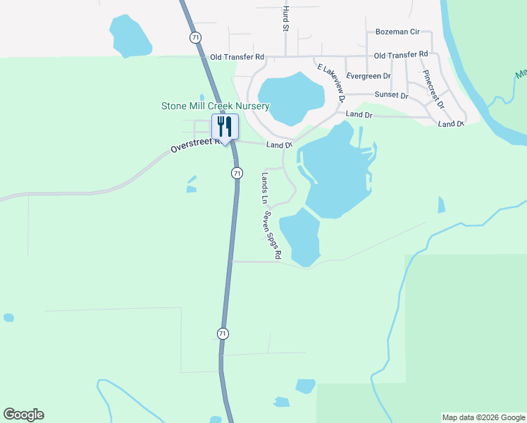 map of restaurants, bars, coffee shops, grocery stores, and more near 787-795 Bodie Lister Road in Wewahitchka
