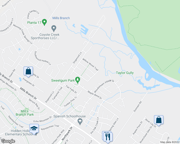 map of restaurants, bars, coffee shops, grocery stores, and more near 3115 Soft Fern Court in Humble