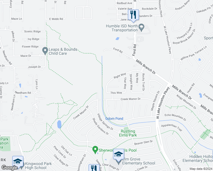 map of restaurants, bars, coffee shops, grocery stores, and more near 3123 Right Way in Houston