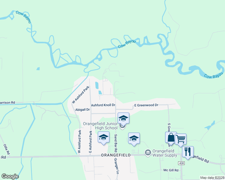 map of restaurants, bars, coffee shops, grocery stores, and more near 2915 Laura Lane in Orange