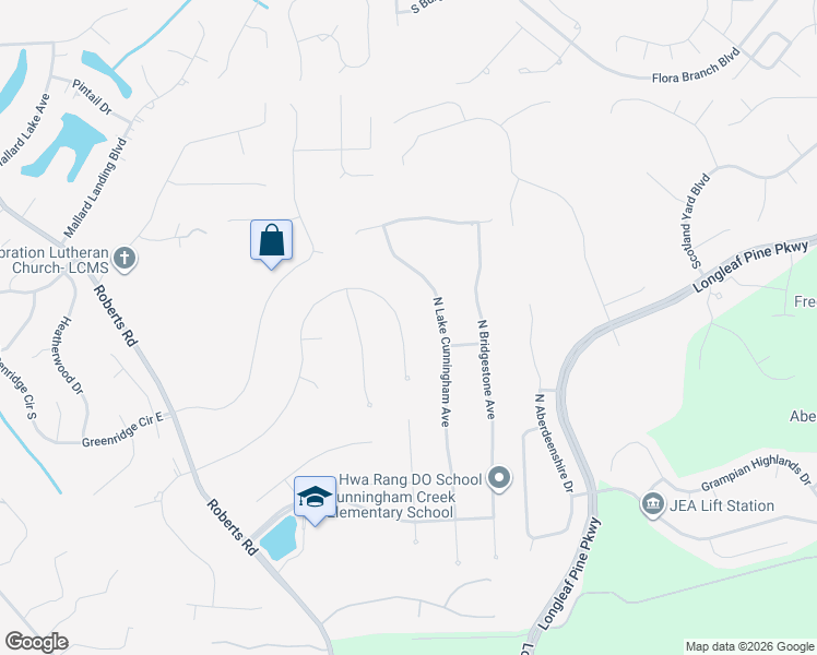 map of restaurants, bars, coffee shops, grocery stores, and more near 272 Village Green Avenue in Jacksonville