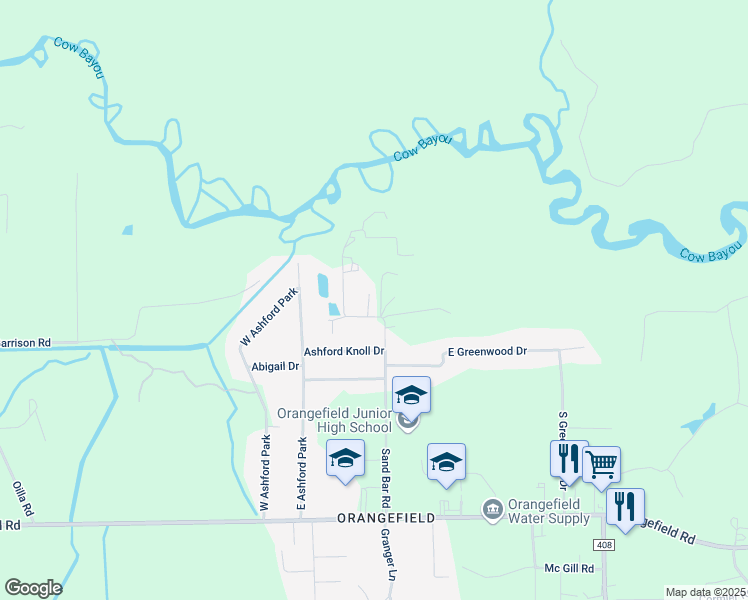 map of restaurants, bars, coffee shops, grocery stores, and more near 2915 Laura Lane in Orange