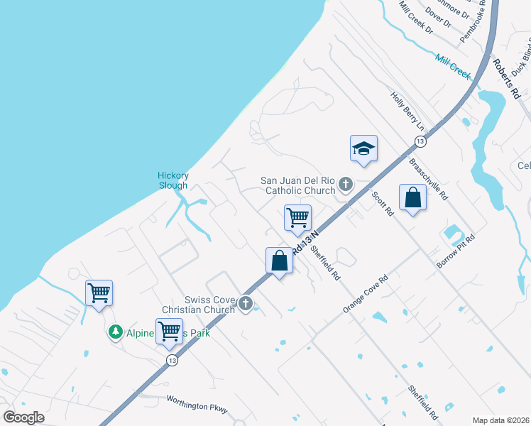 map of restaurants, bars, coffee shops, grocery stores, and more near 1765 Bayside Boulevard in Jacksonville