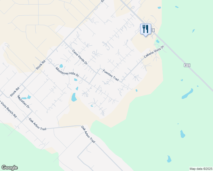 map of restaurants, bars, coffee shops, grocery stores, and more near 119 Reynosa Court in Bastrop County