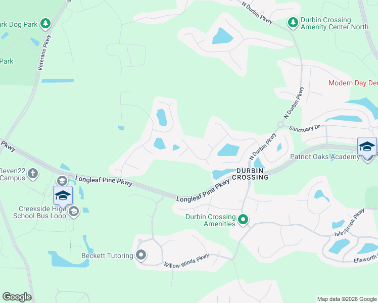 map of restaurants, bars, coffee shops, grocery stores, and more near 180 Rockcreek Drive in Saint Johns