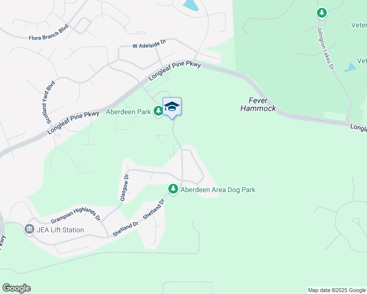 map of restaurants, bars, coffee shops, grocery stores, and more near 15 Codona Glen Drive in Saint Johns