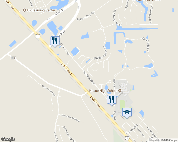 map of restaurants, bars, coffee shops, grocery stores, and more near 756 West Devonhurst Lane in Ponte Vedra Beach