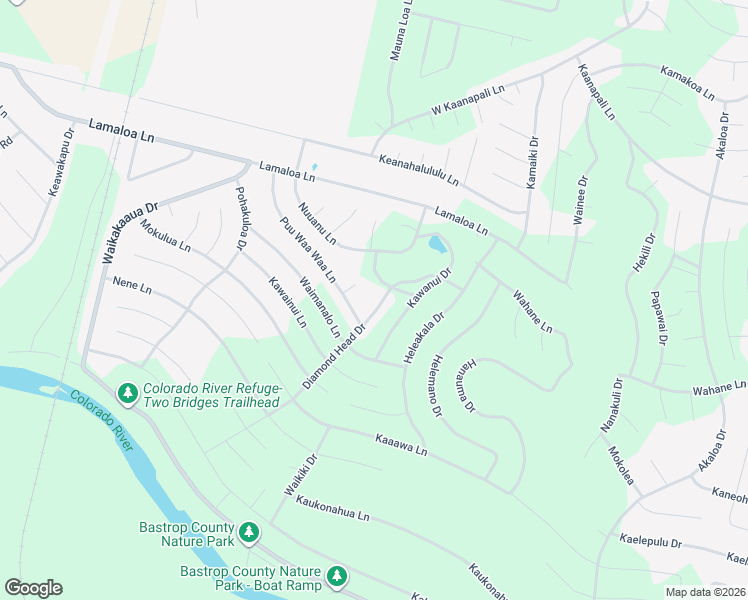 map of restaurants, bars, coffee shops, grocery stores, and more near 112 Diamond Head Drive in Bastrop