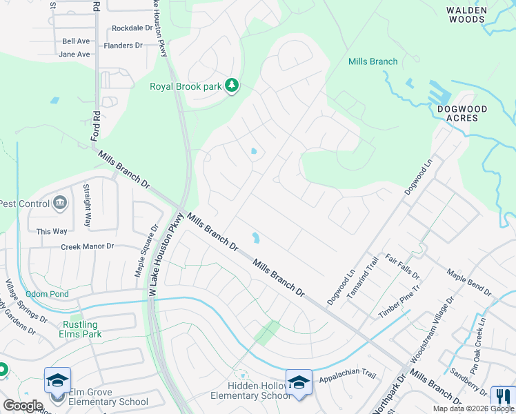 map of restaurants, bars, coffee shops, grocery stores, and more near 3406 Magnolia Drive in Porter