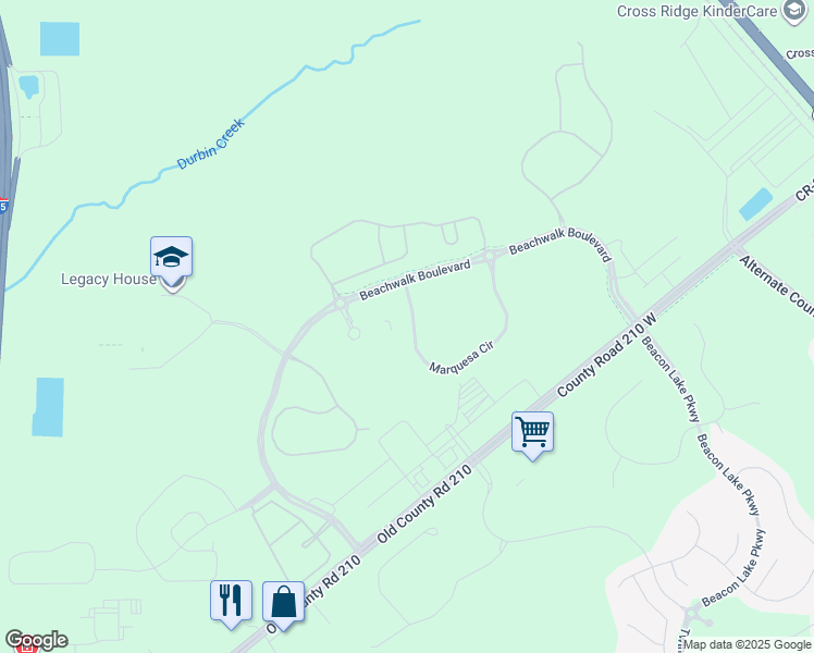 map of restaurants, bars, coffee shops, grocery stores, and more near Marquesa Circle in Saint Johns