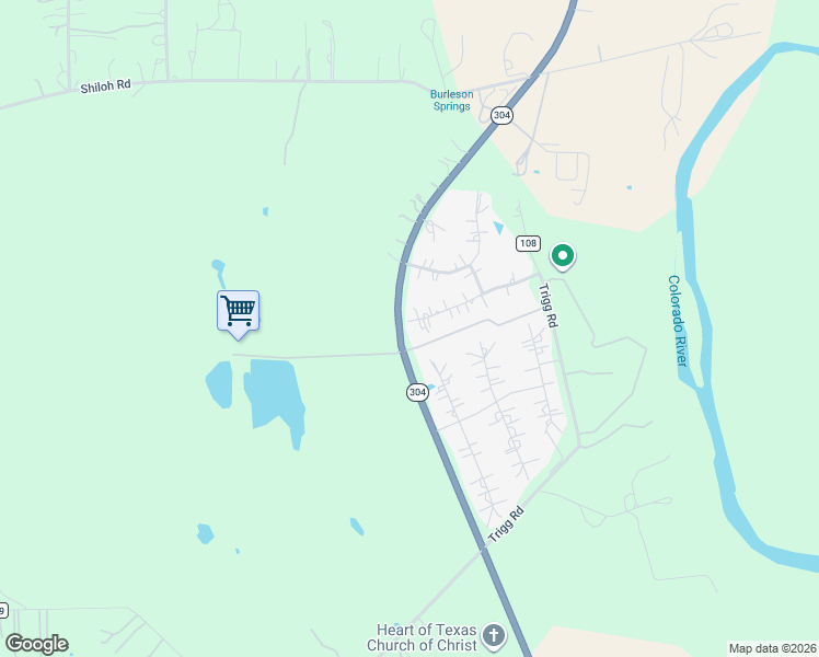 map of restaurants, bars, coffee shops, grocery stores, and more near 100 Spring Meadow Road in Bastrop
