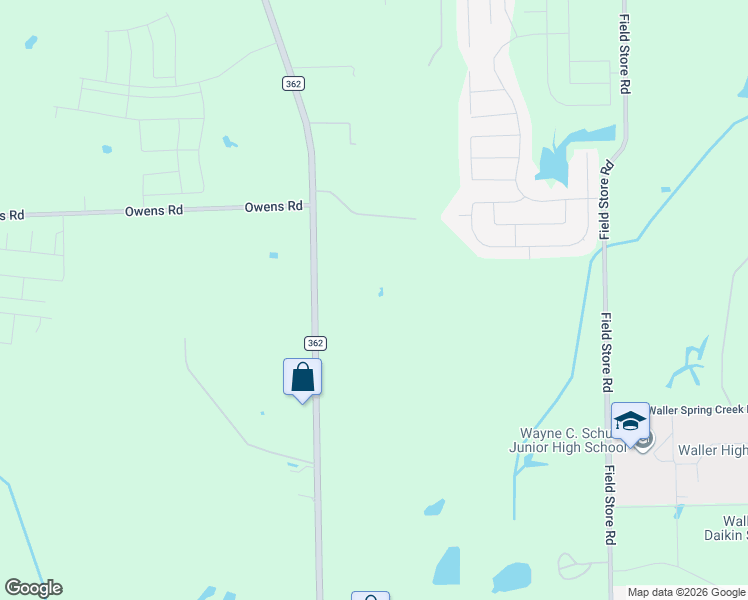 map of restaurants, bars, coffee shops, grocery stores, and more near 21103-21105 Farm to Market 362 in Waller